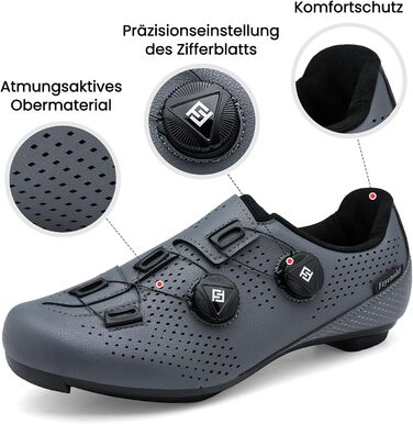 Велосипедні черевики для чоловіків та жінок, сумісні з SPD-SL педалями, встановлення SPD/Look KEO, розмір 38 EU, сірі
