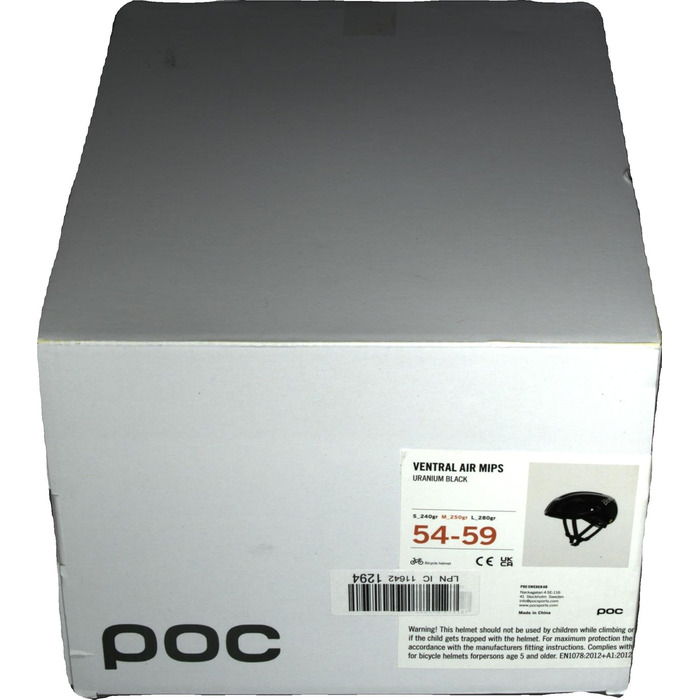 Велосипедний шолом POC Ventral AIR MIPS з вентиляцією, чорний, M (54-59 см)
