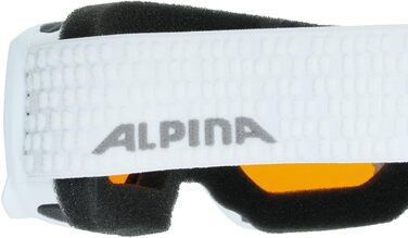 Дитяча лижна маска Alpina Scarabeo JR, антифог, ударостійка, OTG, 100% UV-захист, універсальний розмір, біла
