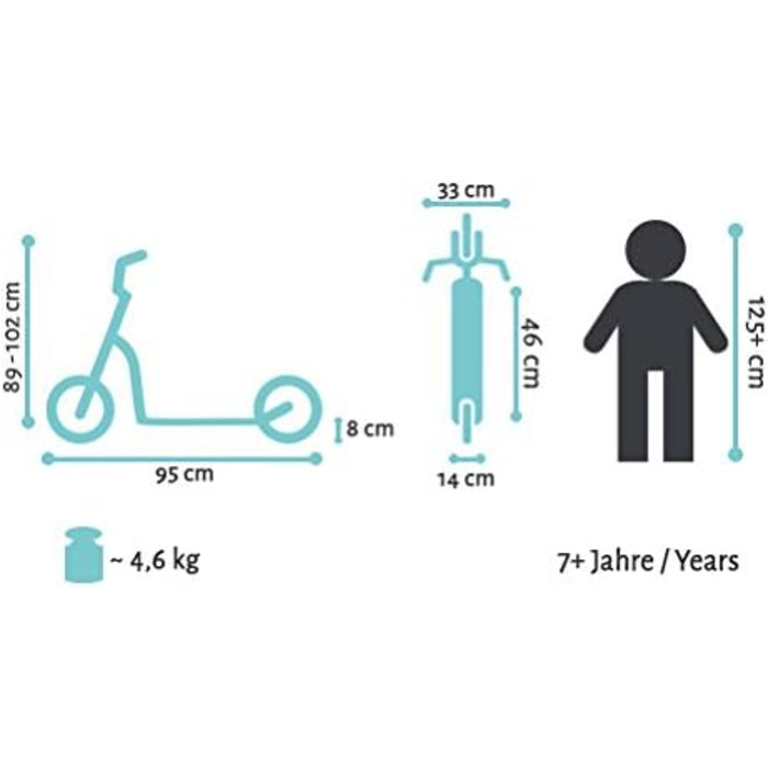 Дитячий алюмінієвий самокат STAR SCOOTER з великими колесами 205 мм для хлопчиків і дівчаток від 6 років, міський складаний самокат для дітей і дорослих