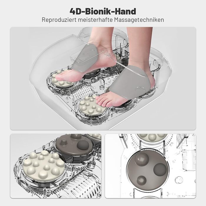 Масажер для ніг BeSokar Shiatsu з пультом, 6D-кнесірування, ролики, повітряна компресія, 3 рівні інтенсивності, теплова терапія