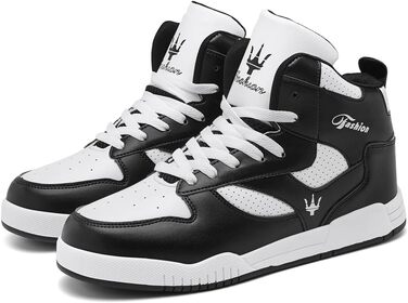 Чоловічі кросівки для бігу High Top, трекінгові черевики, фітнес-кросівки, білі (46 EU, 730 Weiß Schwarz)