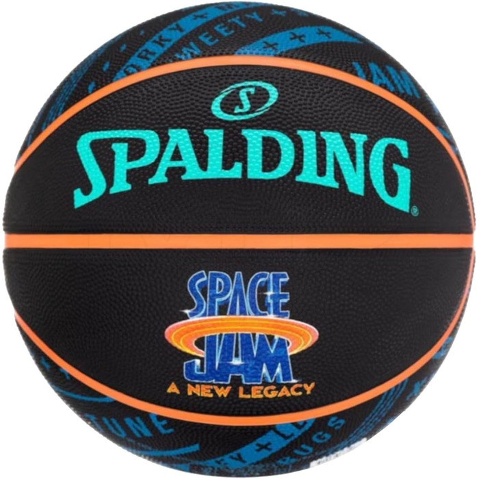 Баскетбольний м'яч Spalding Space Jam Tune Squad Roster, розмір 7, чорний, унісекс