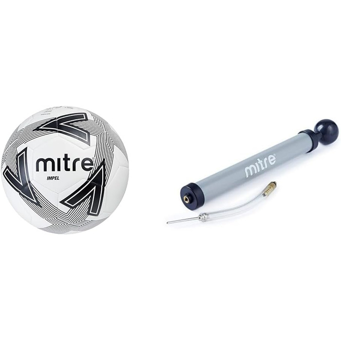 М'яч для футболу Mitre L0P: форма, зносостійкість, білий/чорний, з насосом