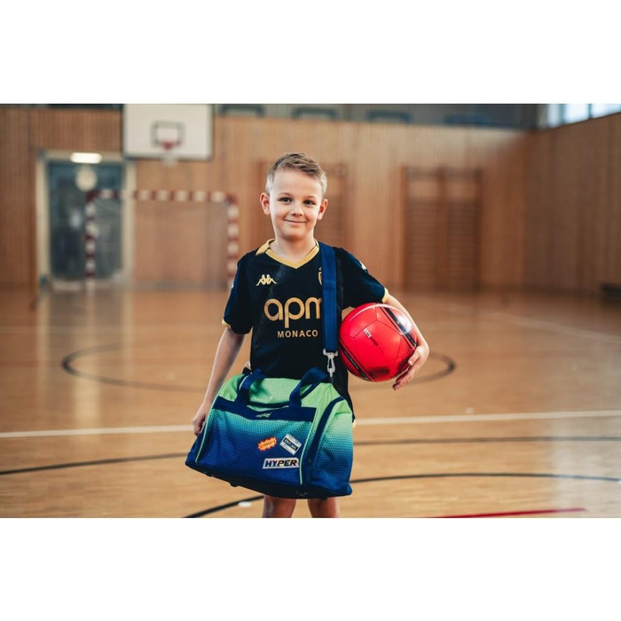 Спортивна сумка Kinder з відділенням для взуття, 2 бічними кишенями, регульованим плечовим ременем, 100% поліестер, 45×28×22 см, 600 г (Блакитна)