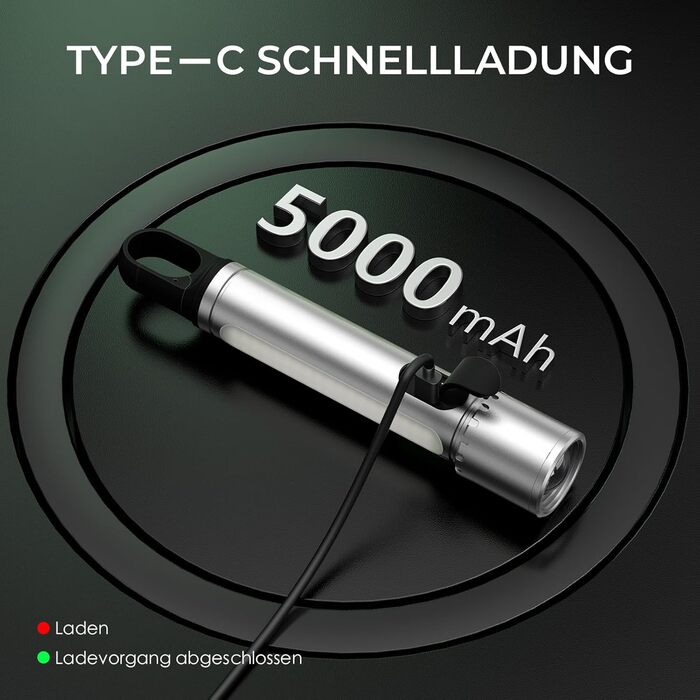 Ліхтарик LED акумуляторний 500000 люмен XHP90.2, надяскравий, з зумом, водонепроникний IPX7, для кемпінгу, туризму, аварійних ситуацій (сріблястий)