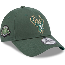 Кепка New Era Milwaukee Bucks NBA з нашивкою збоку, зелена, 9Forty, регульована, темно-зелений