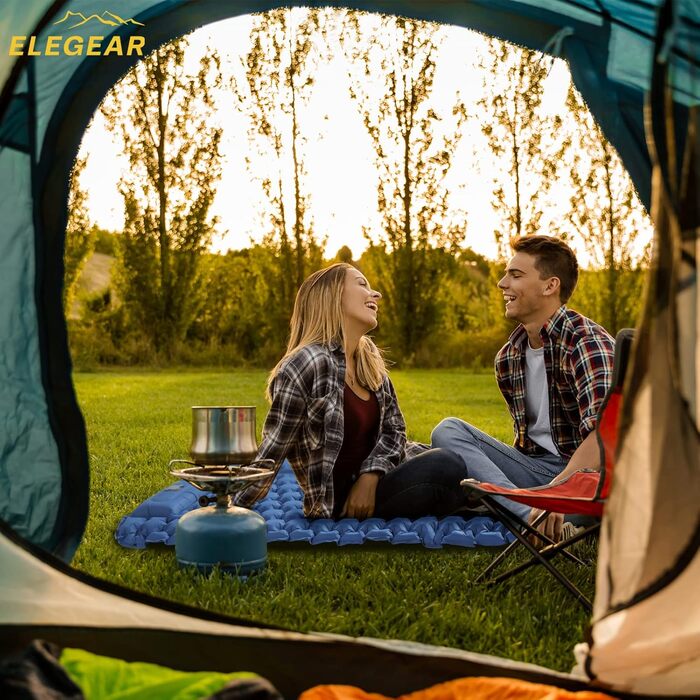 Килимок для кемпінгу Elegear Isomatte 2 особи, надувний, 120x200 см, для туризму та відпочинку на природі