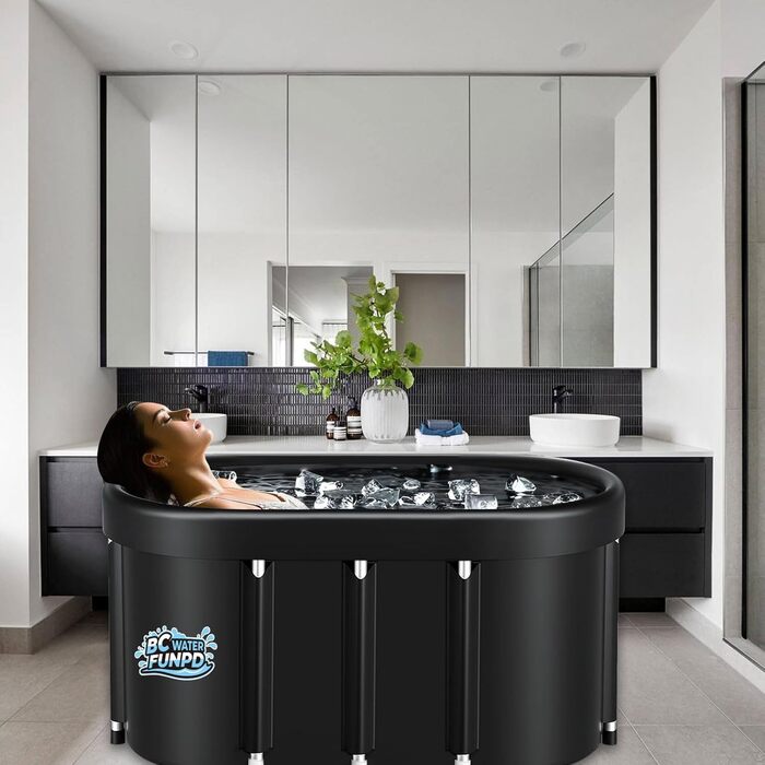 Тонна для криотерапії Eistonne Oval 120x70x70 см – велика криованна для відновлення після спорту з 5-шаровою ізоляцією та складаним дизайном