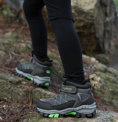 Зимові черевики TARELO для дітей, непромокаючі зимові черевики, черевики для снігу, унісекс, утеплені туристичні черевики, сірі, розмір 32-39