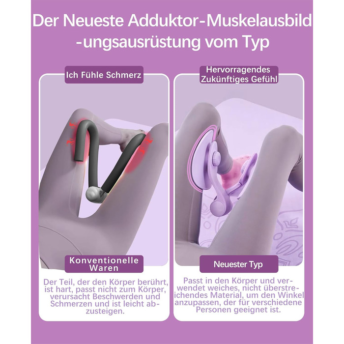 Тренування стегон та сідниць Oberschenkeltrainer 35lb для жінок та чоловіків. Тренажер для дому. Фітнес, спорт, 16 кг, фіолетовий