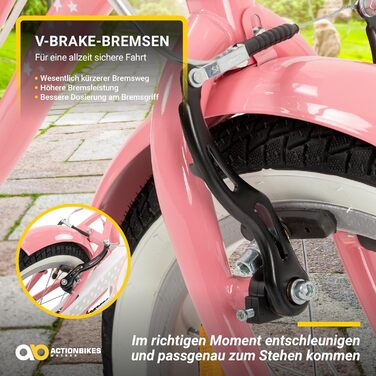 Дитячий велосипед Actionbikes Starlight 12/16/20 дюймів, V-Brake, для хлопчиків і дівчаток, з крилами, для дітей 2-9 років
