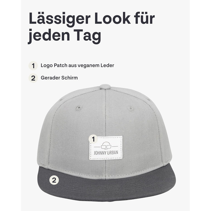 Кепка-снэпбек Johnny Urban Dean унісекс, регульована база-кепка, сіра/антрацит, один розмір