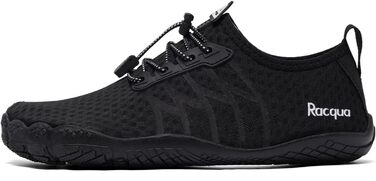 Водні черевики Raqua для жінок та чоловіків: дихаючі, швидковисихаючі, для плавання, басейну та пляжу. Розмір 39 EU, колір чорний. Модель Wz119