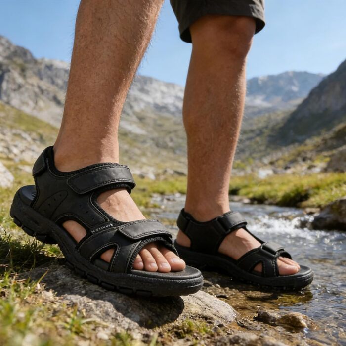 Чоловічі сандалі ARRIGO BELLO для трекінгу та пляжу, чорні, розмір 43 EU