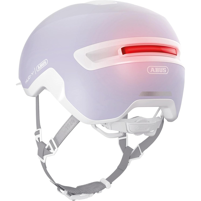 Велосипедний шолом ABUS HUD-Y з магнітним LED-ліхтарем, для міста, універсальний, розмір M (54-58 см), лаванда
