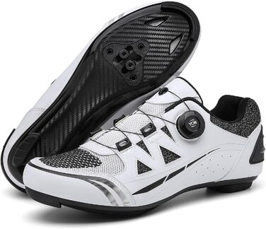 Велосипедні шкарпетки для чоловіків та жінок, велотуфлі сумісні з Look SPD SPD-SL Delta Lock педалями, білі (48 EU)