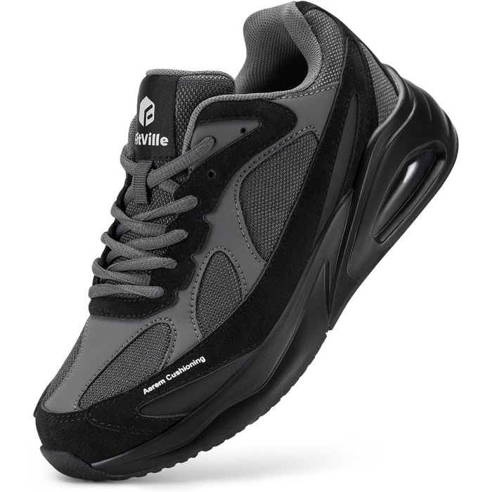 Жіночі кросівки FitVille для бігу та ходьби, широка колодка, повітряна амортизація, чорні