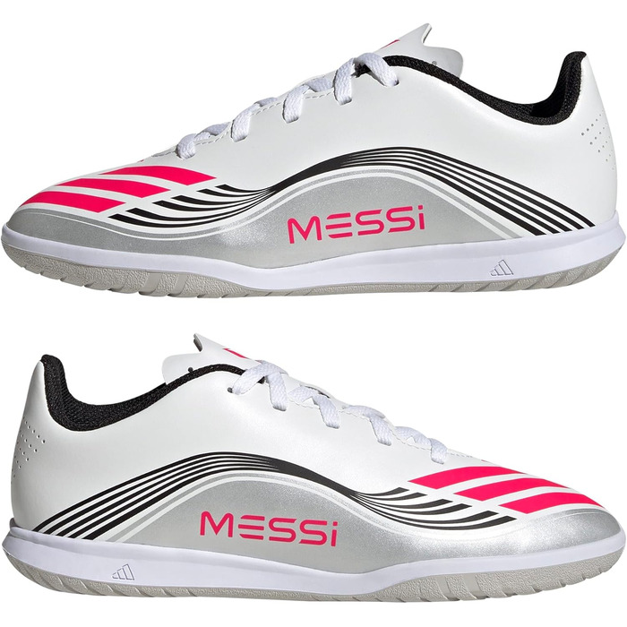 Дитячі футбольні бутси Adidas F50 Messi Club Indoor для залу, розмір 5, білі