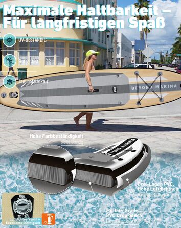 Надувний SUP-борд BEYOND MARINA 2-в-1 з сидінням, аксесуари, 320x81x15 см, білий