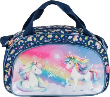 Спортивна сумка Goldkids для дітей (дівчаток та хлопчиків) з мотивом футболу та єдинорога - сумка для плавання з посиленим дном, 40 x 22 x 20 см