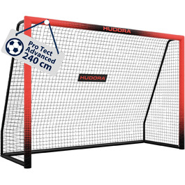 Ворота для футболу HUDORA Pro Tect Advanced – Міцні та стійкі до погодних умов для дітей та дорослих. Розмір 240 x 160 см.