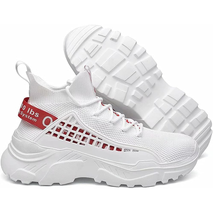 Чоловічі кросівки FUSHITON: дихаючі спортивні, легкі, повсякденні, для вуличної бігуни, мода, фітнес (47 EU, Білий)