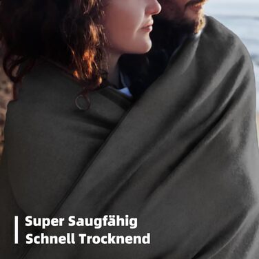 Набір рушників Damoguin 3 шт. з мікрофібри (великий 180x80 см, 2 шт. малі 80x40 см) – швидковисихаючі спортивні рушники для фітнесу, пляжу, басейну та подорожей (темно-сірий)