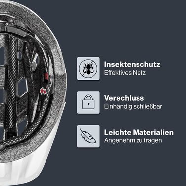 Шолом uvex i-vo cc: Легкий універсальний шолом для жінок та чоловіків, регульований розмір, сумісний з LED-ліхтариками (Gen 2, матовий білий, 52-57 см)