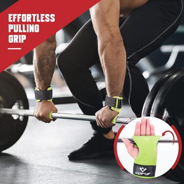 Підтримуючі ремені COFOF для важкої атлетики, бодібілдингу та силових тренувань (зелені)