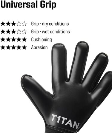 Воротарські рукавички T1TAN Classic 1.0 Black-Out без захисту пальців, футбольні рукавички для воротарів, різні розміри та кольори