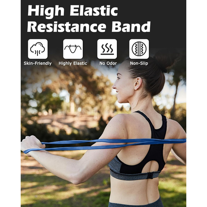 Еластичні гумки для фітнесу Zacro: набір для йоги, пілатесу, силових тренувань та фізіотерапії (6 шт.)