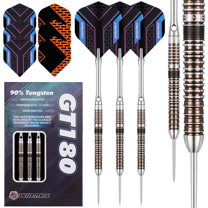 Дарти WIN.MAX Tungsten 90% (3 шт) 18-28г, металеві наконечники, професійні сталеві дротики