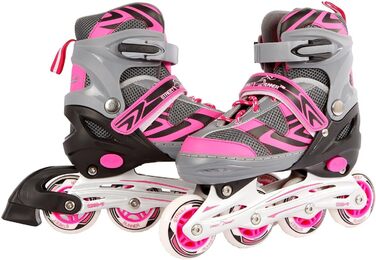 Дитячі ролики Street Rider Inlineskates, регульовані, рожево-сірі, Alurahmen, ABEC 7