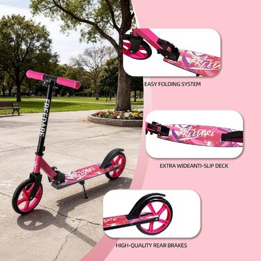 Самокат FREEDARE Cityroller для дітей та дорослих, складаний, колеса 200 мм, до 100 кг, рожевий