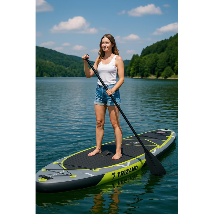 SUP дошка TRIZAND 335 см Комплект: сидіння, весло, насос, аксесуари. Надувний борд для початківців та просунутих. Каяк-сет для активного відпочинку