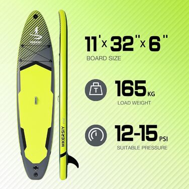 Надувний SUP Борд Allround 335см – Стабільний комплект Stand Up Paddle Board для початківців та професіоналів – Яскраве веслувальне дошка для йоги, риболовлі та відпочинку (Чорний)