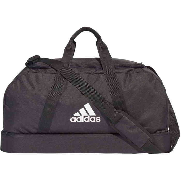 Сумка-дуфел adidas Tiro Primegreen з нижнім відділенням, чорна/біла, середня, унісекс