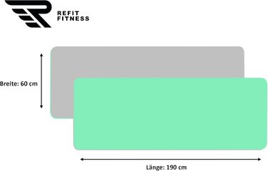 Йога мат Perfect-Fit 190 x 60 x 0,6 см [GeckoGrip & Sensi-Plus TPE] - Нековзна спортивна мат для йоги з ремінком | Безпечна та екологічна