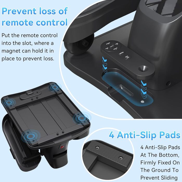 Еліптичний тренажер для сидіння, крос-тренажер, тренажер для ніг, моторизований педальний тренажер з пультом дистанційного керування та LCD дисплеєм, тренажери для дому для людей похилого віку та дорослих, спортивне обладнання для дому E3