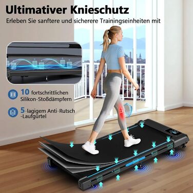 Walking Pad VANNECT: компактний біговий тренажер для дому з регулюванням нахилу, LED-дисплеєм та пультом керування. Максимальне навантаження 150 кг, без монтажу.