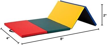 Гімнастичний мат із 4 панелей, 10×20×5 см, легкий, для фітнесу, йоги, домашніх тренувань