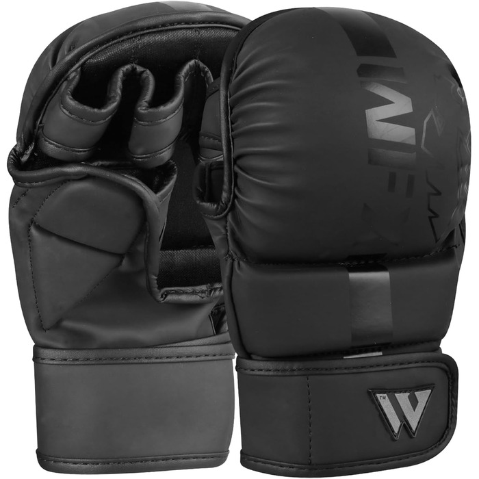 Боксерські рукавички WFX для MMA, боротьби, муай-тай та кікбоксингу з відкритою долонею та регульованою підтримкою зап'ястя