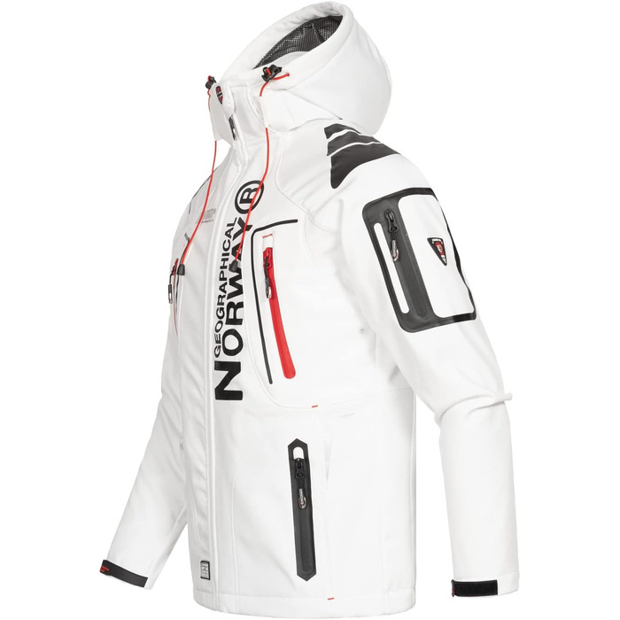 Чоловіча куртка Softshell Geographical Norway G-Forrest, біло-червона, розмір S