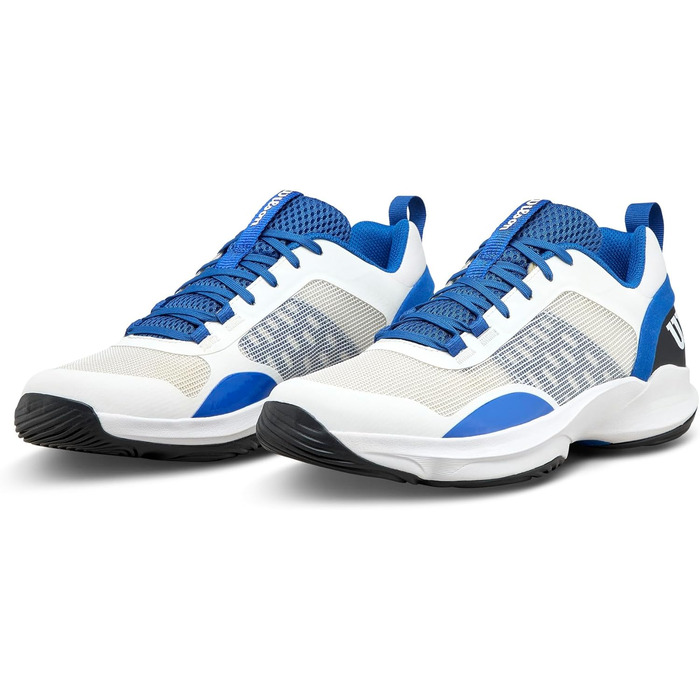 Взуття для падел-тенісу Wilson Hurakn Pro V2 для чоловіків (44 EU, X-широкий, білий, блакитний, чорний)