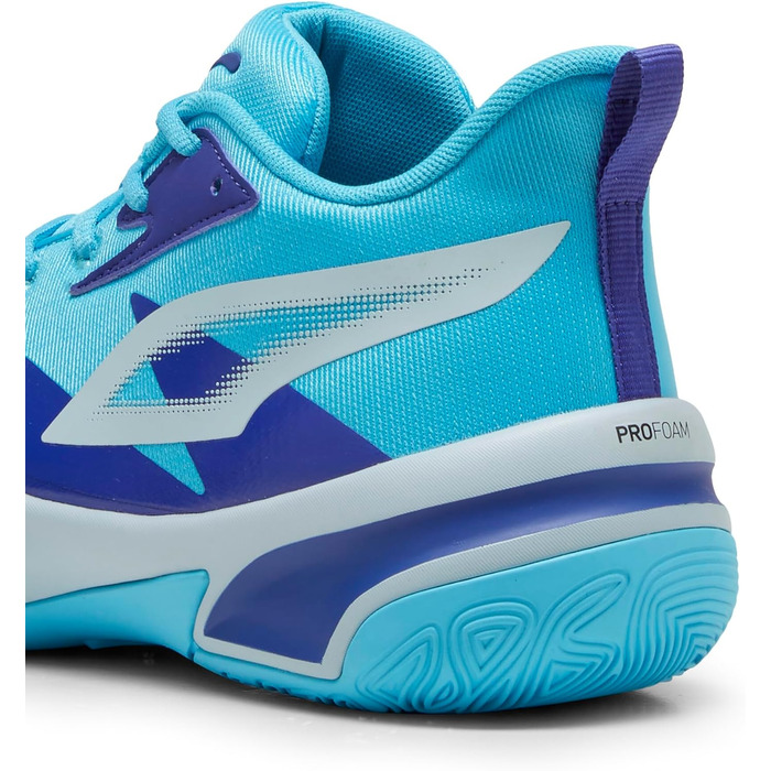 Кросівки баскетбольні PUMA Genetics для чоловіків, білий-електрик лайм, (46 EU, Bright Aqua)