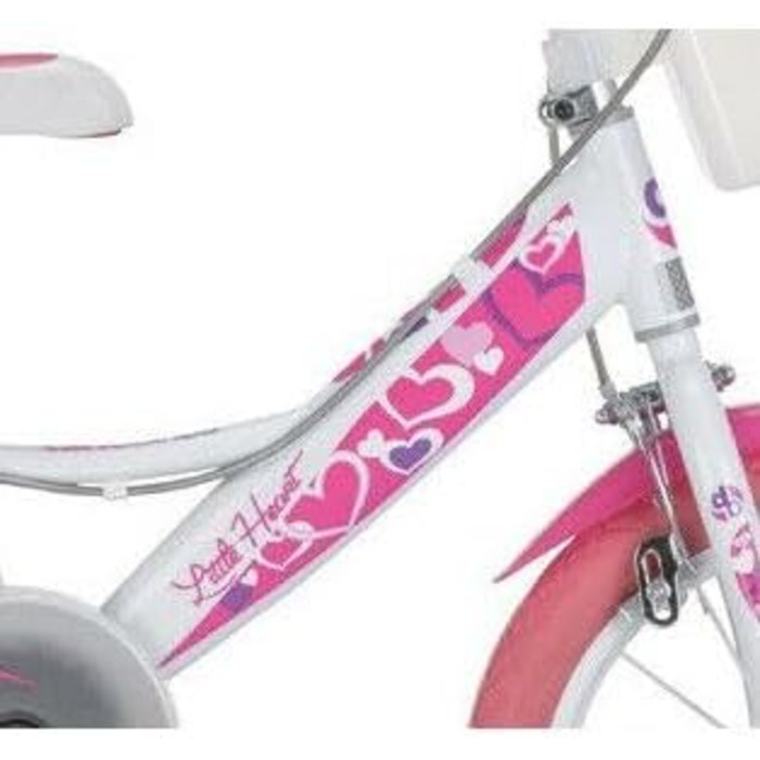 Дитячий велосипед для дівчаток Dinobikes 14 дюймів, білий, з бічними колесами, TÜV сертифікат, подарунок для дівчинки