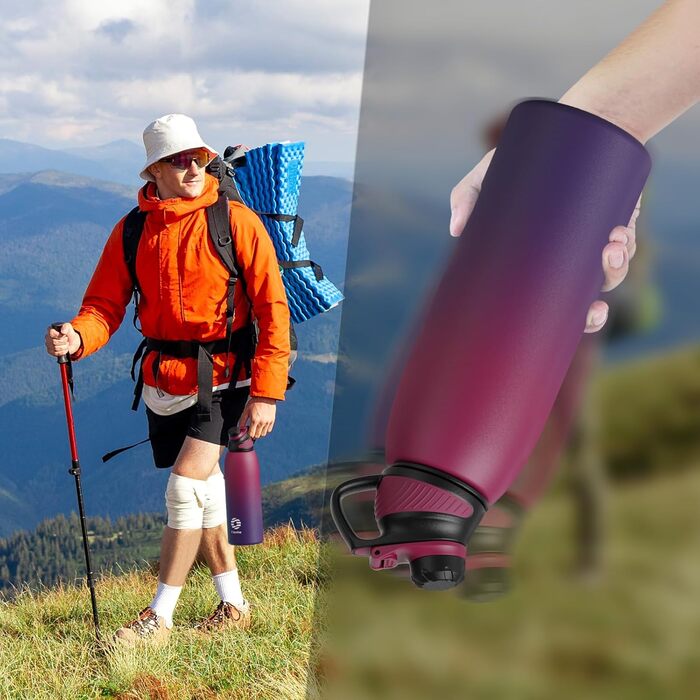 Fjbottle термос-пляшка з нержавіючої сталі для спорту та дітей, з магнітною кришкою, 400/600/800/1000/1500 мл, без BPA, герметична, підходить для газованої води, для школи та фітнесу