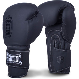 Боксерські рукавички Fightinc Muay Thai Shadow 16 унцій, чорні, для муай-тай, K1, MMA, матова шкіра