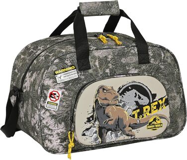 Дитяча спортивна сумка-рюкзак Safta Jurassic World Warning, сіра, 40x23x24 см, для школи і спорту, зручна і міцна